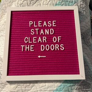 Pink letter board